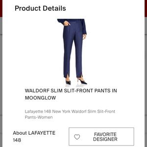 Lafayette 148 New York Waldorf Slim Slit-Front